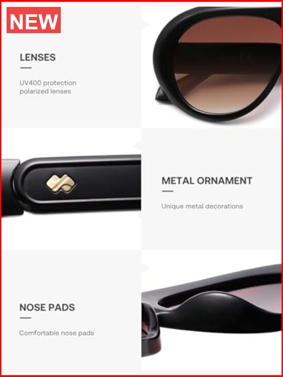 Oversized Polarized Aviator Sunglasses UV Protection main image 5
